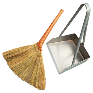 手工编织芒草扫把家用庭院工厂车间软毛笤帚不粘毛发扫帚簸箕组合