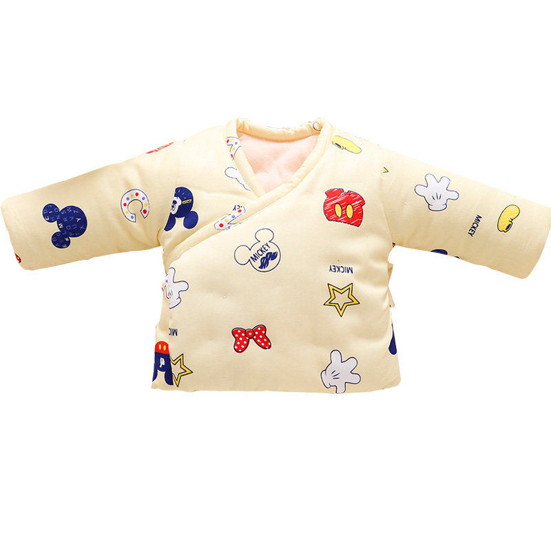 刚出生的婴儿手工棉袄冬季新生儿加厚棉花棉袄衣服半背和尚服纯棉