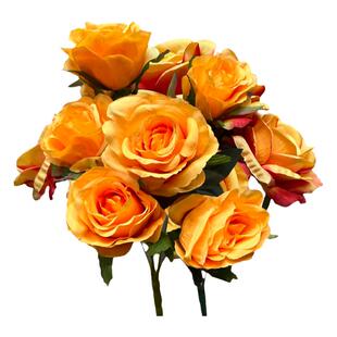 婚庆仿真花橘色地排花婚礼堂吊顶花材路引插花订婚宴装饰拱门花艺