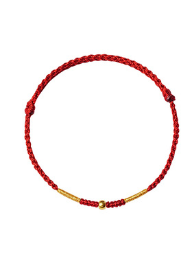 宫里上新正品足金红绳手链