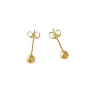 实用性强复古小巧金豆金球日常通勤养耳洞包金防过敏百搭耳钉秋冬