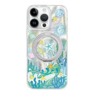 海岛日记适用苹果17Promax手机壳新款ip15磁吸带支架iPhone16Pro保护套可爱14好看网红Ho7支点高级感13pm全包