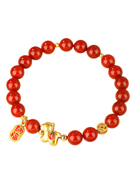 灵隐天然南红玛瑙手串女款红色本命年马年手链2026新年送女友礼物