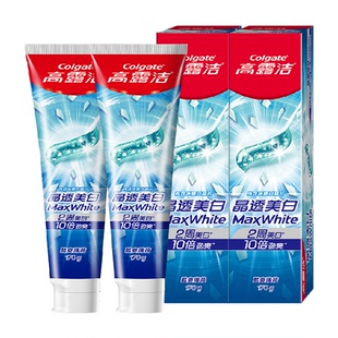高露洁2周美白牙膏170g*2支2周焕白10倍劲爽含冰白晶片冰爽薄荷
