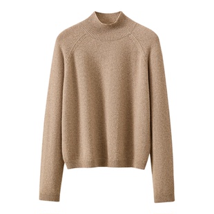 春竹秋冬新款100%山羊绒高领合体加厚长袖纯色百搭女士针织衫