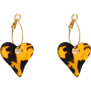 古里雅琥珀豹纹爱心耳扣耳环女2026年新款爆款高级感耳钉秋冬耳饰