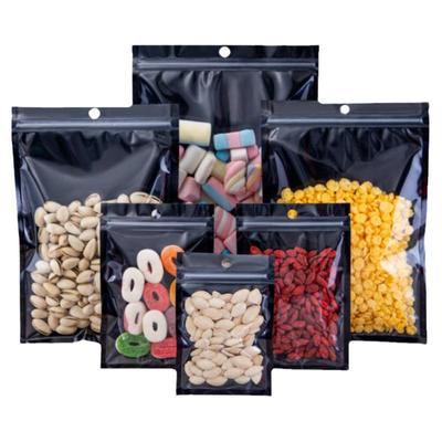 黑色阴阳铝箔袋自封袋零食辣条干果密封袋镀铝食品包装袋印刷logo