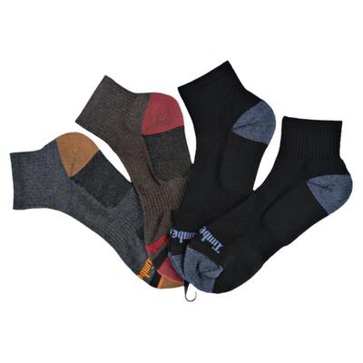 [4双]添柏岚 Timberland 男式户外登山袜 徒步运动 加厚毛圈袜