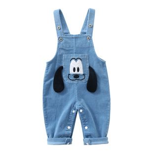 宝宝背带裤春秋按扣开档男童儿童灯芯绒加绒女宝一岁婴儿秋冬裤子