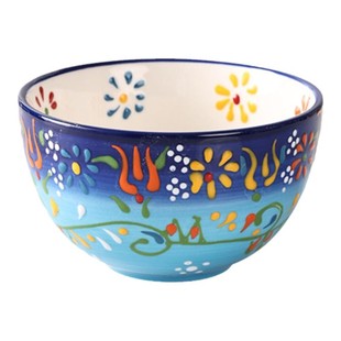 外贸出口纯手绘陶瓷吃饭碗菜盘子家用高颜值大号面条汤碗高档餐具