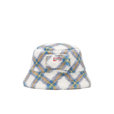 HUNTER秋冬毛绒格纹渔夫帽
