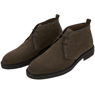 LOTTUSSE/乐途仕牛皮手工男士休闲系带沙漠踝靴翻皮男士皮鞋