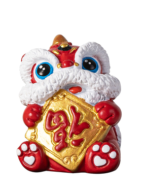 青砂石国潮风醒狮舞狮创意小摆件