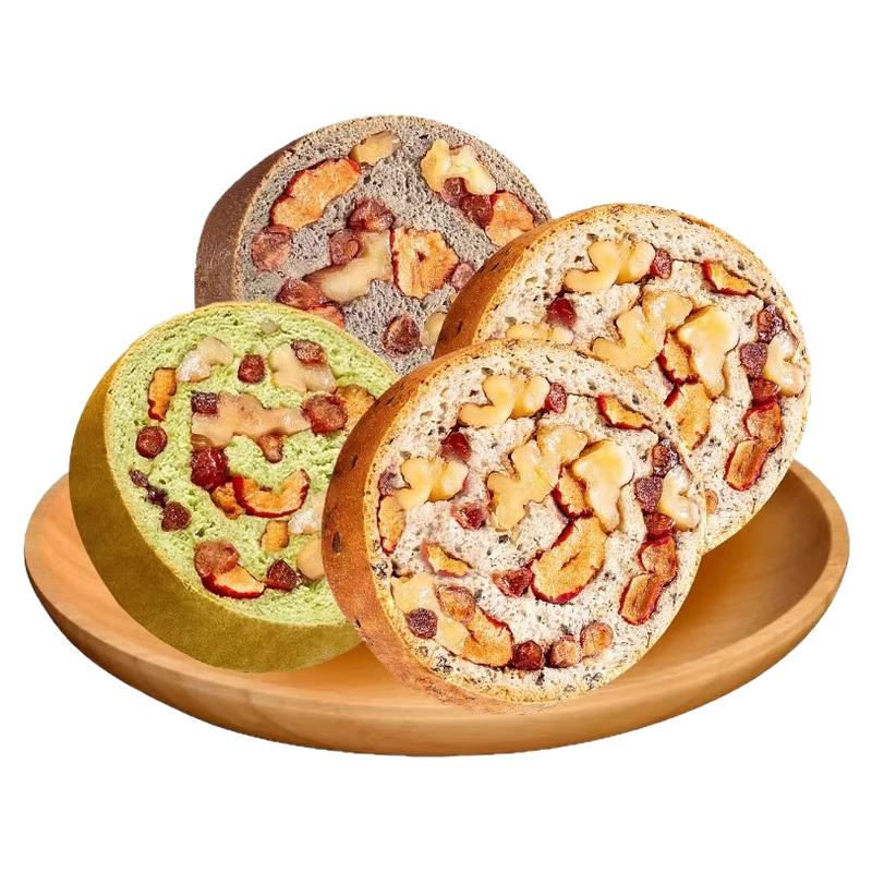 全麦面包早餐整箱果仁车轮坚果欧包代餐饱腹大列巴吐司休闲零食品