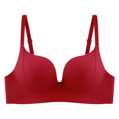 都市丽人红色内衣女士小胸聚拢