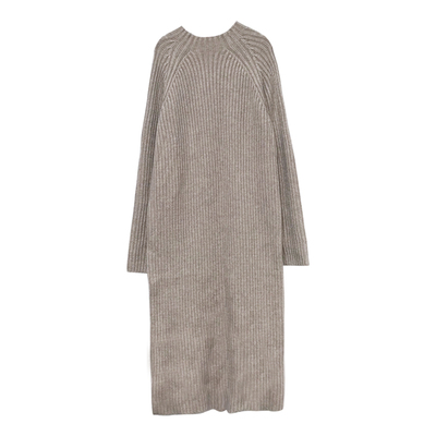 坑条保暖长款打底针织毛线连衣裙