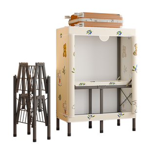 简易免安装折叠布衣柜加粗全钢架结实耐用加厚布艺收纳全封闭衣橱