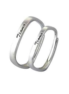 s925银情侣意大利语我爱你对戒