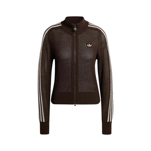 adidas阿迪达斯三叶草钩针编织夹克26春女FIREBIRD开衫外套KE0202