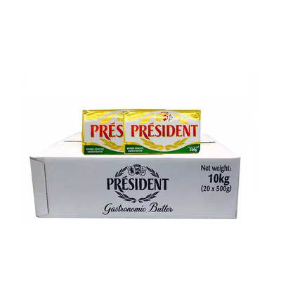 总统咸味黄油500g*20块进口动物发酵含盐黄油面包饼干商用整箱装