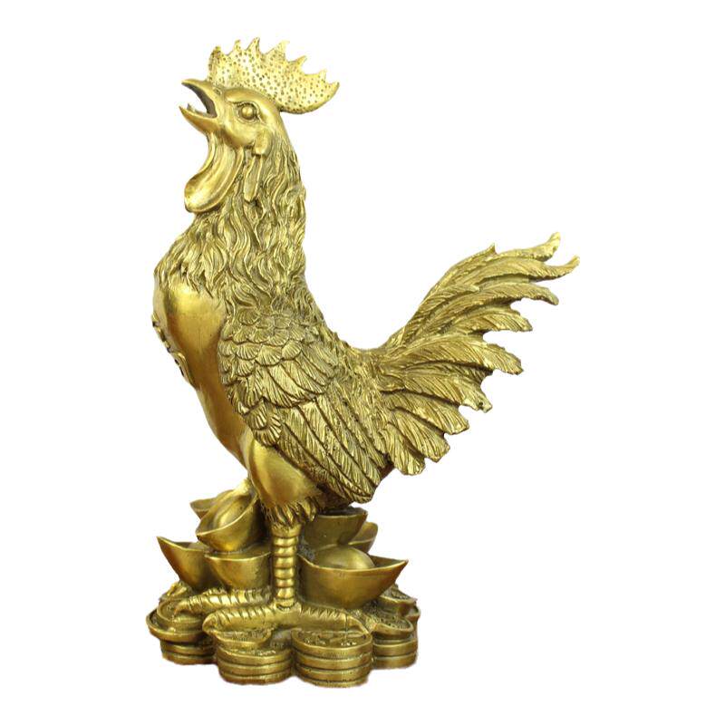 宇卓铜器纯铜公鸡黄铜公鸡福鸡金钱铜鸡元宝鸡母鸡全铜工艺品摆件