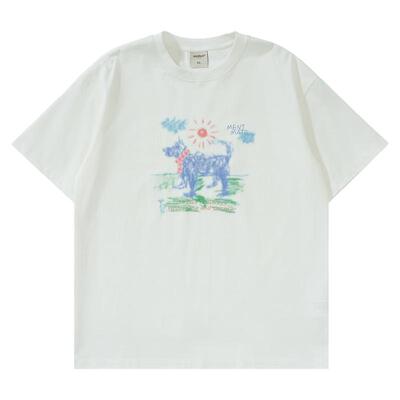 涂鸦印花圆领tee百搭通勤体恤衫