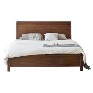 林氏家居新中式乌金木色实木床1.5米双人床卧室家具组合套装