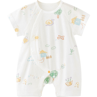 微狮牧尼婴儿短袖连体衣夏季纯棉男女宝宝衣服可爱爬爬服薄款夏装