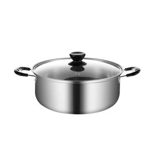 带盖子不锈钢汤锅食品级加厚不锈钢锅家用煮煲汤锅电磁炉燃气通用