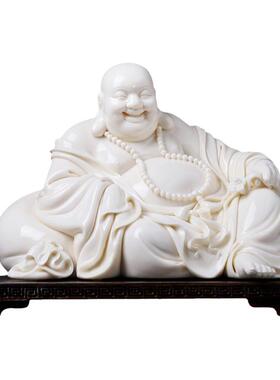 戴玉堂叶云凤陶瓷摆件《福气满满》大肚笑佛弥勒佛家用佛像供奉