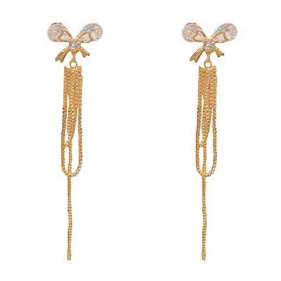 日韩甜美锆石蝴蝶流苏显瘦耳坠