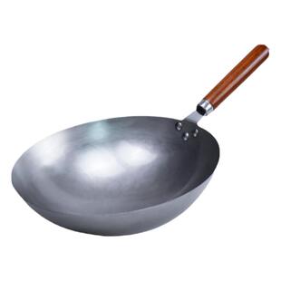 铁锅家用纯手工锻打无涂层圆底燃气灶适用炒菜不粘锅熟铁老式炒锅