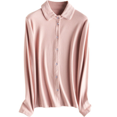 加绒白衬衫女学院风叠穿衬衣秋冬