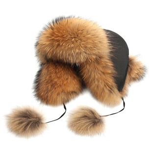 白色雪地滑雪帽女可爱白色毛球护耳毛茸茸雷锋帽冬加厚保暖棉帽子