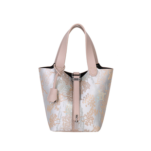 新中式宋锦水桶包diy手工编织包包材料自制礼物手提菜篮子妈妈包