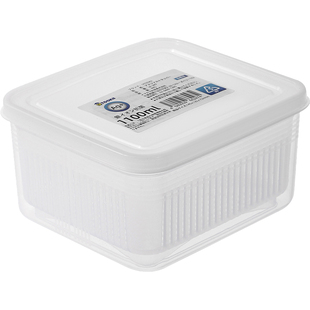 川岛屋抗菌小葱香菜保鲜盒食品级冰箱沥水葱姜蒜收纳盒专用整理盒