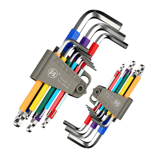 日本福冈工具 彩色内六角组套L内六方扳手公制内六花螺丝刀