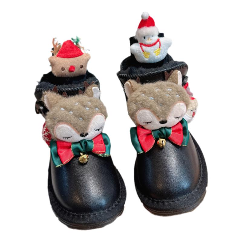 儿童冬季人造长毛绒保暖雪地靴