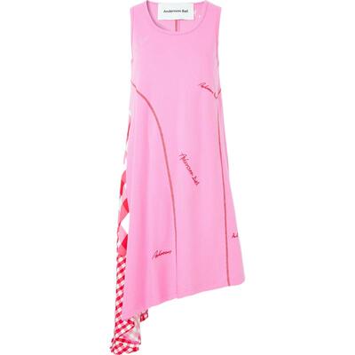 Andersson Bell 春夏女士不对称拼缝标志刺绣迷你连衣裙