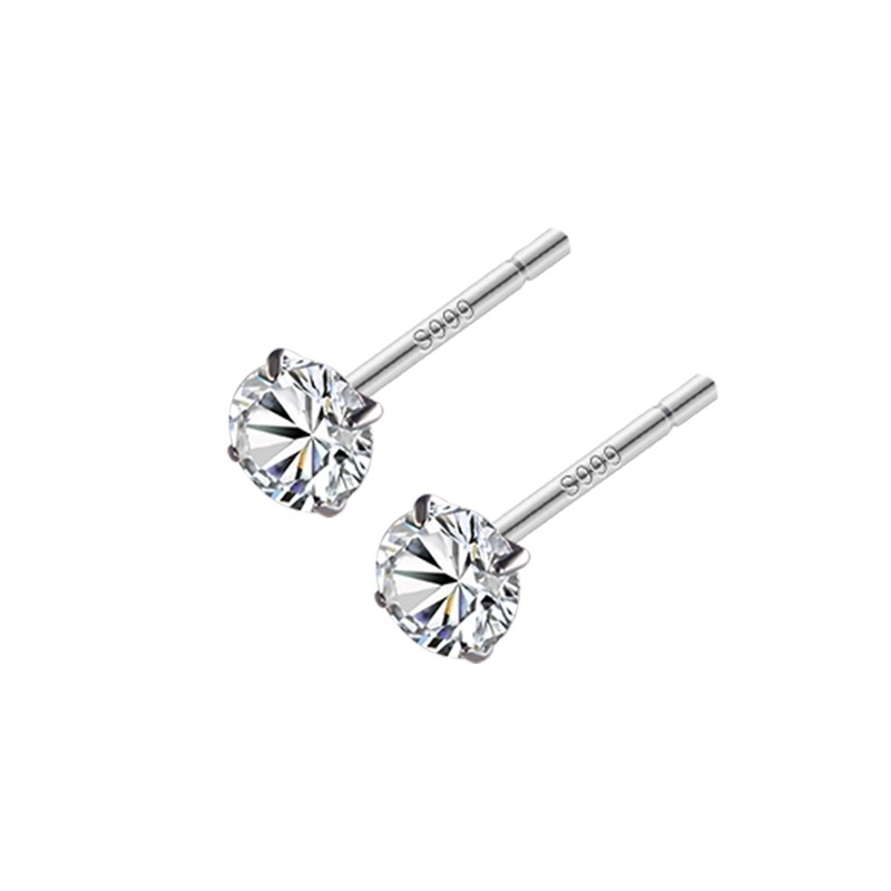 999纯银养耳洞锆钻耳钉女超闪高级感小耳环养耳洞耳棒耳骨钉耳饰