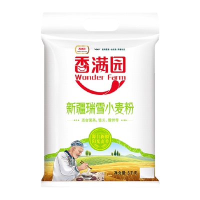 香满园新疆瑞雪面粉小麦粉5kg