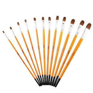 水粉画笔套装丙烯颜料画画学生美术生用圆锋狼毫油画绘画排笔刷子