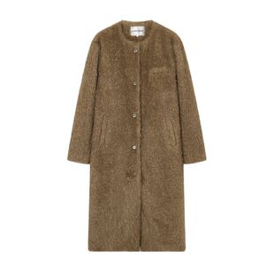 SOMESOWE 长款麂皮托卡皮草外套