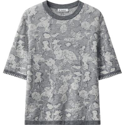 【100%羊毛】播商场同款24秋新气质提花圆领针织上衣女BDR3SD1927