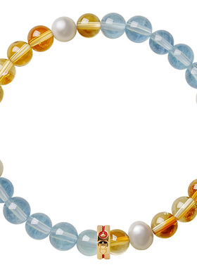 宫里上新天然水晶海蓝宝手串手链