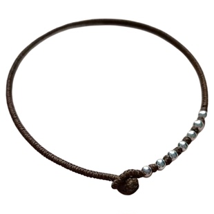 星辰 马年本命年蜡线手工编织银转运珠补火补金红绳金刚结细手绳