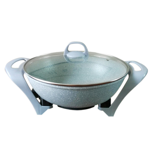 炫臣电热锅2-3人电炒锅多功能麦饭石锅不粘平底家用一体小型火锅