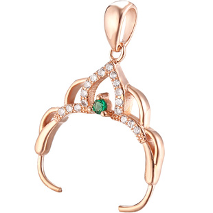 925纯银吊坠扣头日韩网红珍珠diy银扣头吊坠扣 翡翠牛鼻扣18K金扣