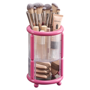 化妆刷收纳筒桌面粉饼美妆蛋双层二合一轻奢高级感化妆刷子收纳盒