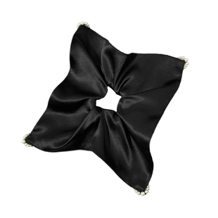 丝绸真丝方巾发圈女高级感洋气时尚网红2026新款超大肠慵懒风珍珠